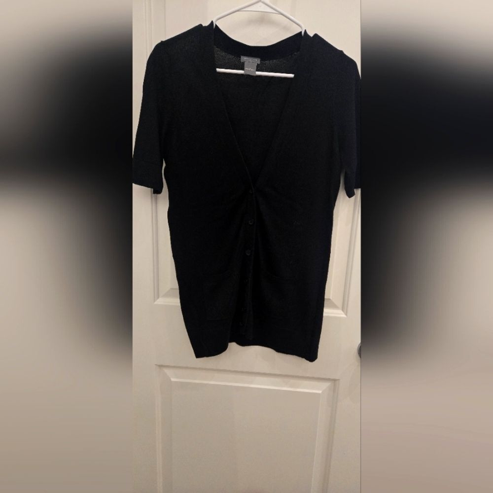 ANN Taylor longline short sleeve cardigan
